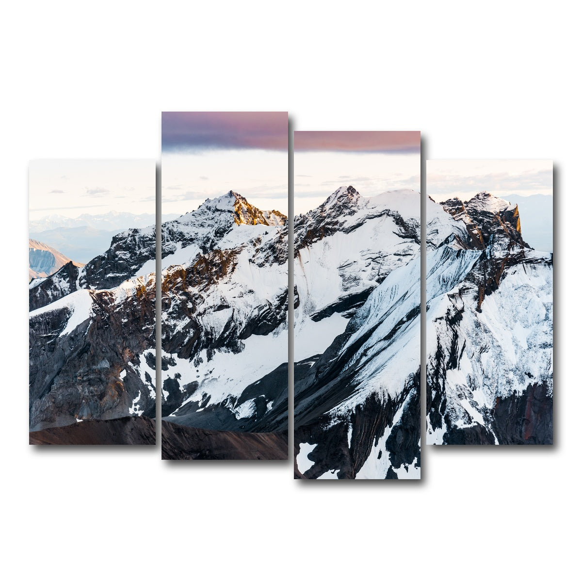 AUTO-MOCKUP WHITE | Sunset Peaks | 4 Piece | Gallery Wrap Canvas | group=4_normal