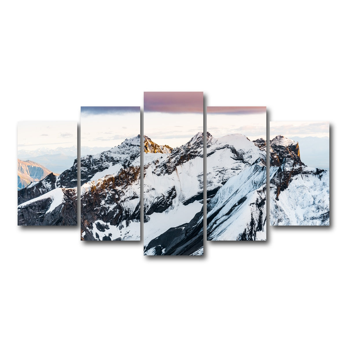 AUTO-MOCKUP WHITE | Sunset Peaks | 5 Piece | Gallery Wrap Canvas | group=5_normal