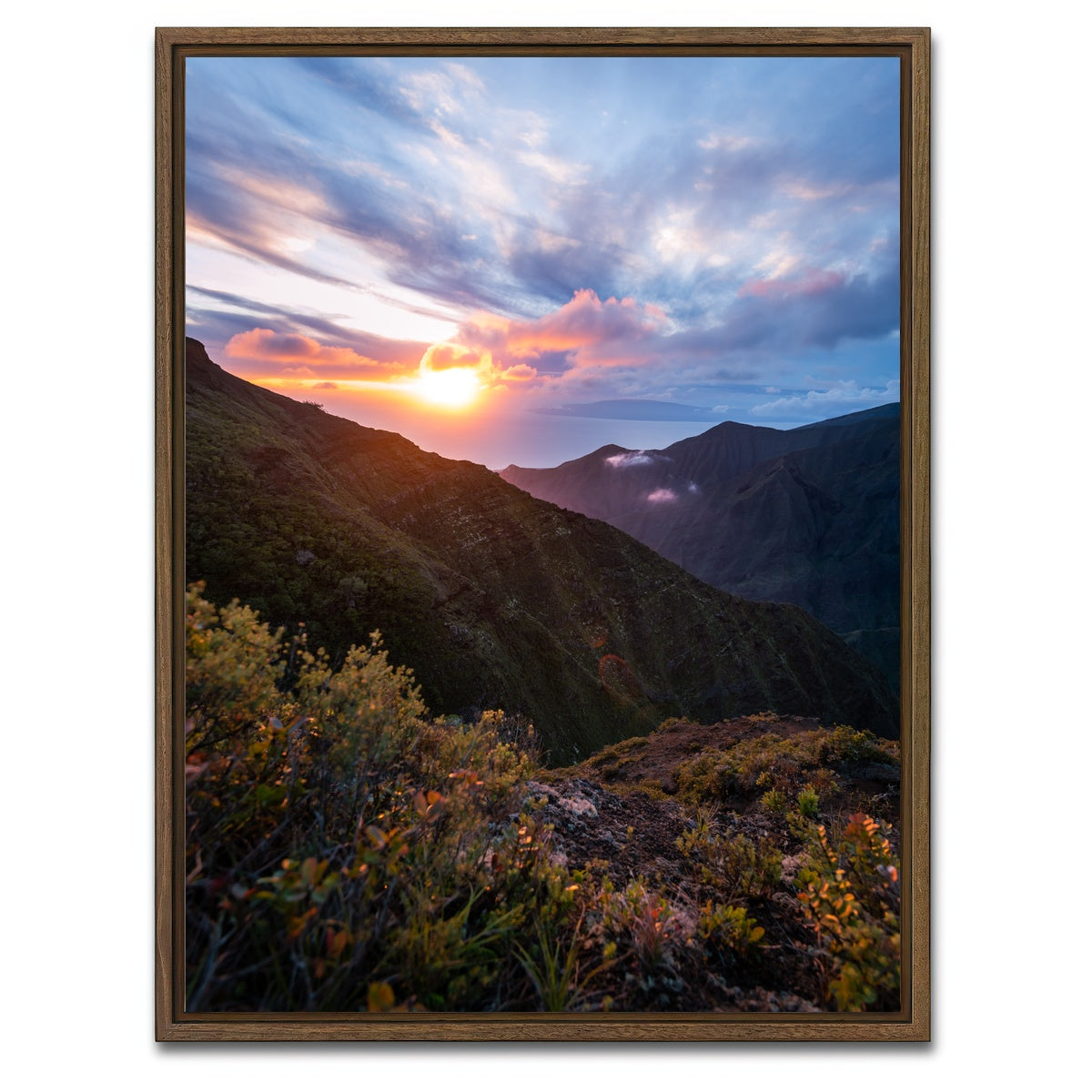 AUTO-MOCKUP WHITE | Sunset Ridge | 1 Piece | Walnut Framed Canvas | group=3x4
