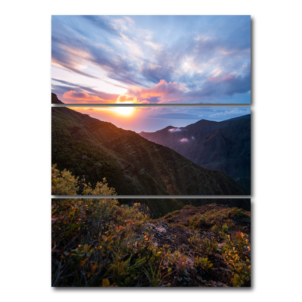 AUTO-MOCKUP WHITE | Sunset Ridge | 3 Piece | Gallery Wrap Canvas | group=8x18_stacked