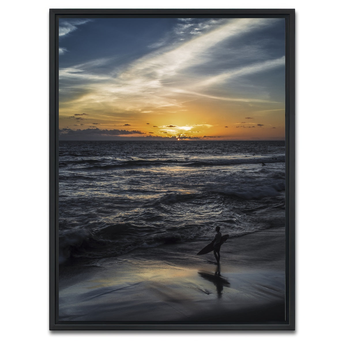 AUTO-MOCKUP WHITE | Sunset Surfer | 1 Piece | Black Framed Canvas | group=3x4