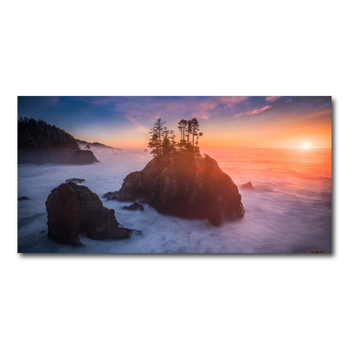AUTO-MOCKUP WHITE | Sunset and Sea Stacks | 1 Piece | Gallery Wrap Canvas | group=2x1
