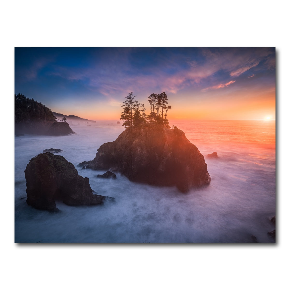 AUTO-MOCKUP WHITE | Sunset and Sea Stacks | 1 Piece | Gallery Wrap Canvas | group=4x3