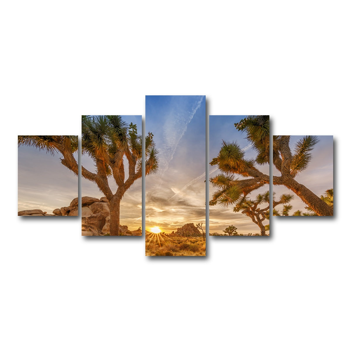 AUTO-MOCKUP WHITE | Sunset at Joshua Tree National Park | 5 Piece | Gallery Wrap Canvas | group=5_short