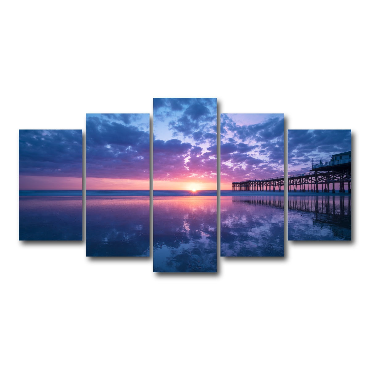 AUTO-MOCKUP WHITE | Sunset at Pacific Beach San Diego | 5 Piece | Gallery Wrap Canvas | group=5_normal