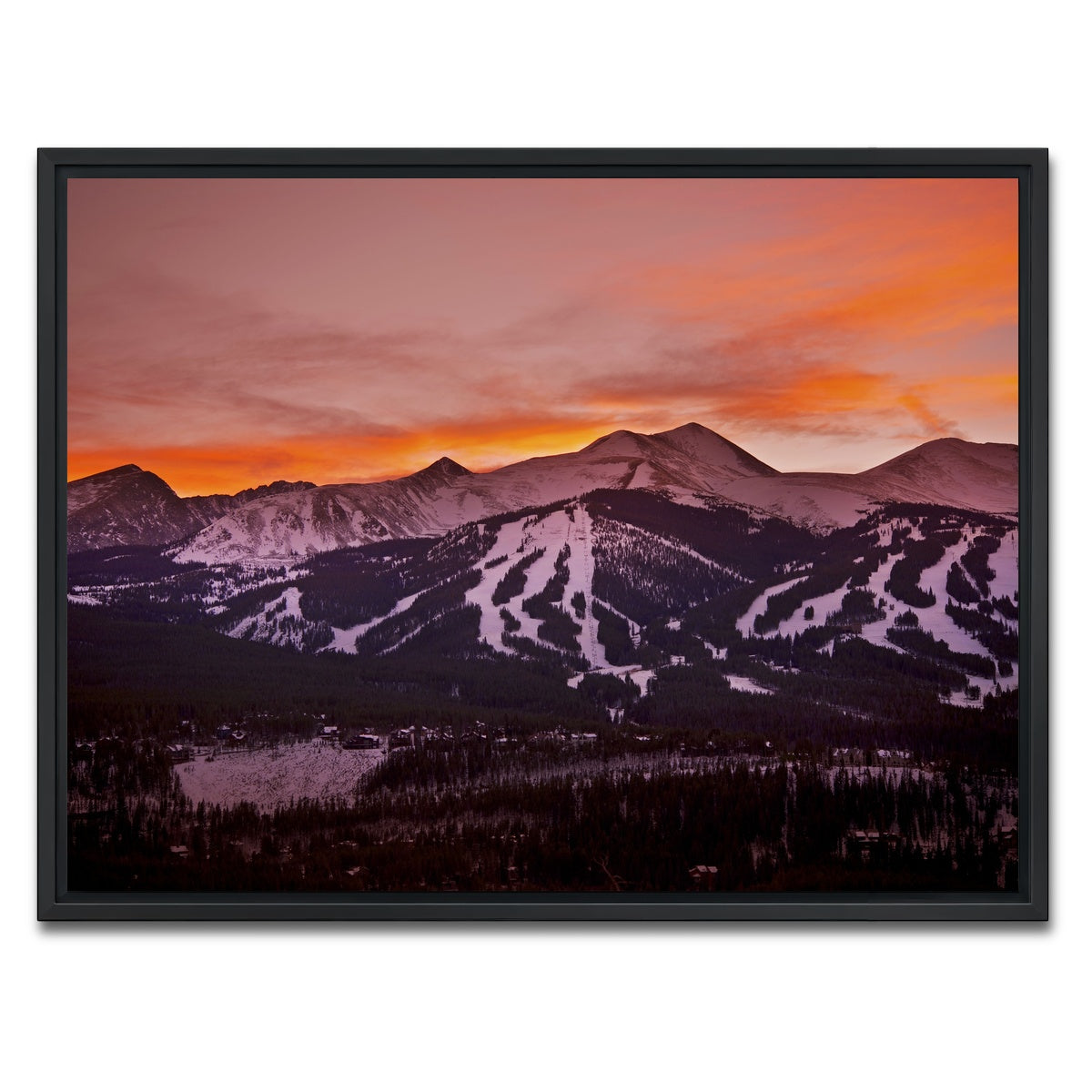 AUTO-MOCKUP WHITE | Sunset in Breckenridge | 1 Piece | Black Framed Canvas | group=4x3