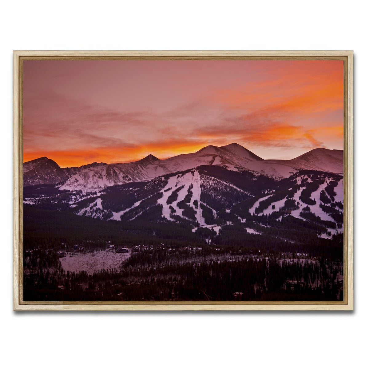 AUTO-MOCKUP WHITE | Sunset in Breckenridge | 1 Piece | Natural Framed Canvas | group=4x3