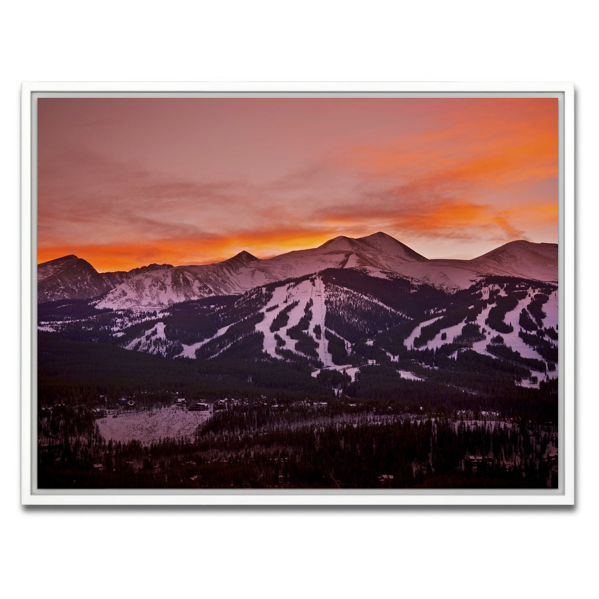 AUTO-MOCKUP WHITE | Sunset in Breckenridge | 1 Piece | White Framed Canvas | group=4x3