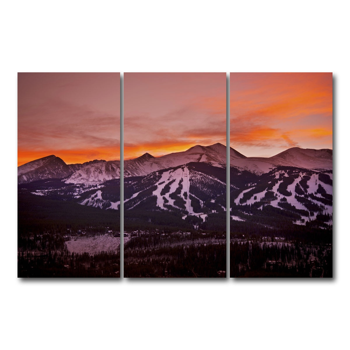 AUTO-MOCKUP WHITE | Sunset in Breckenridge | 3 Piece | Gallery Wrap Canvas | group=12x24