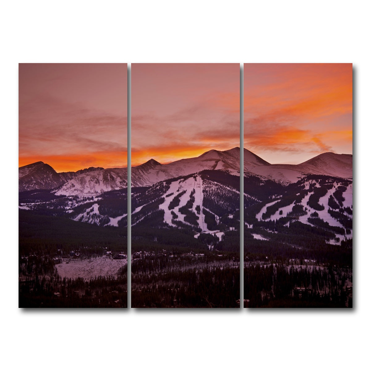 AUTO-MOCKUP WHITE | Sunset in Breckenridge | 3 Piece | Gallery Wrap Canvas | group=8x18