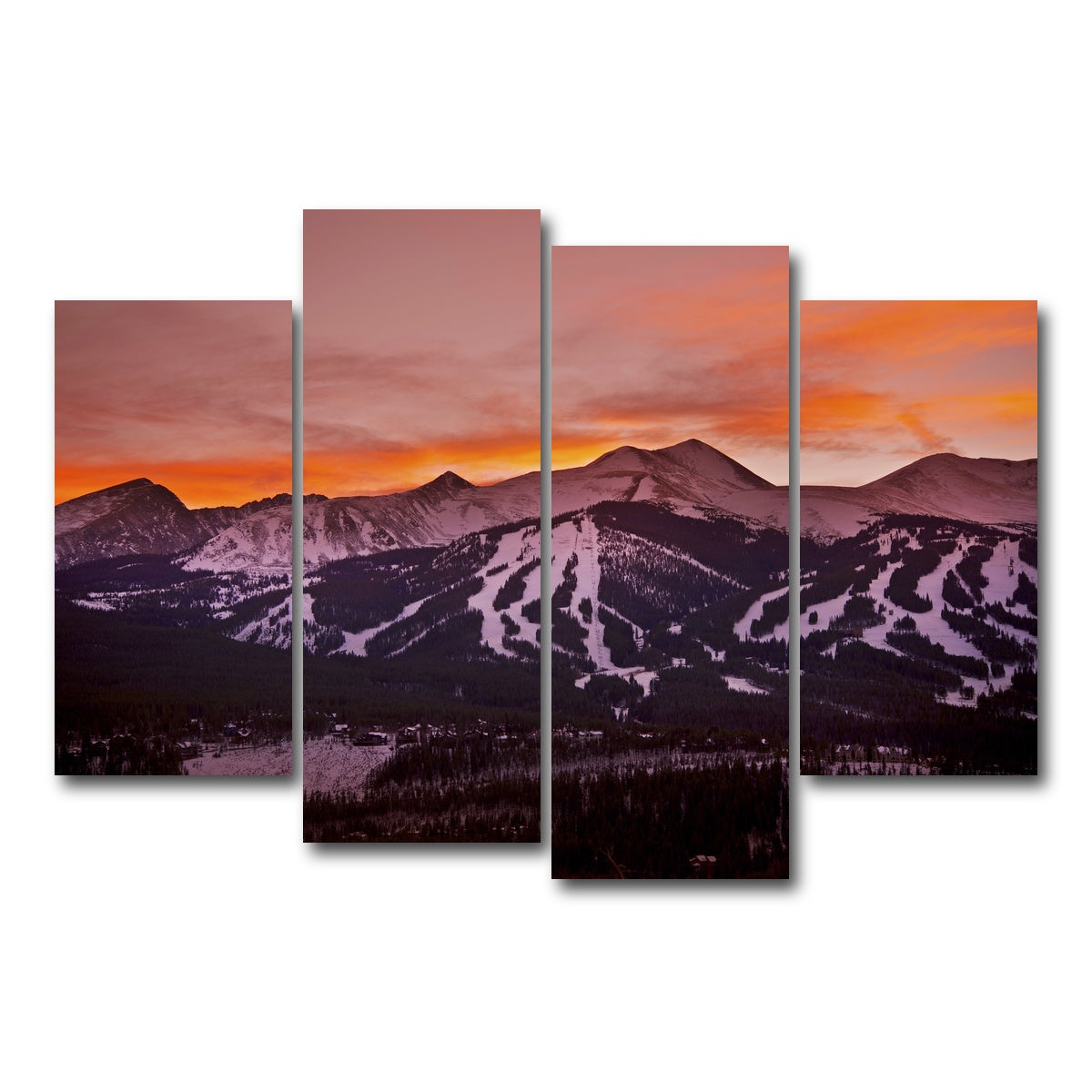 AUTO-MOCKUP WHITE | Sunset in Breckenridge | 4 Piece | Gallery Wrap Canvas | group=4_short