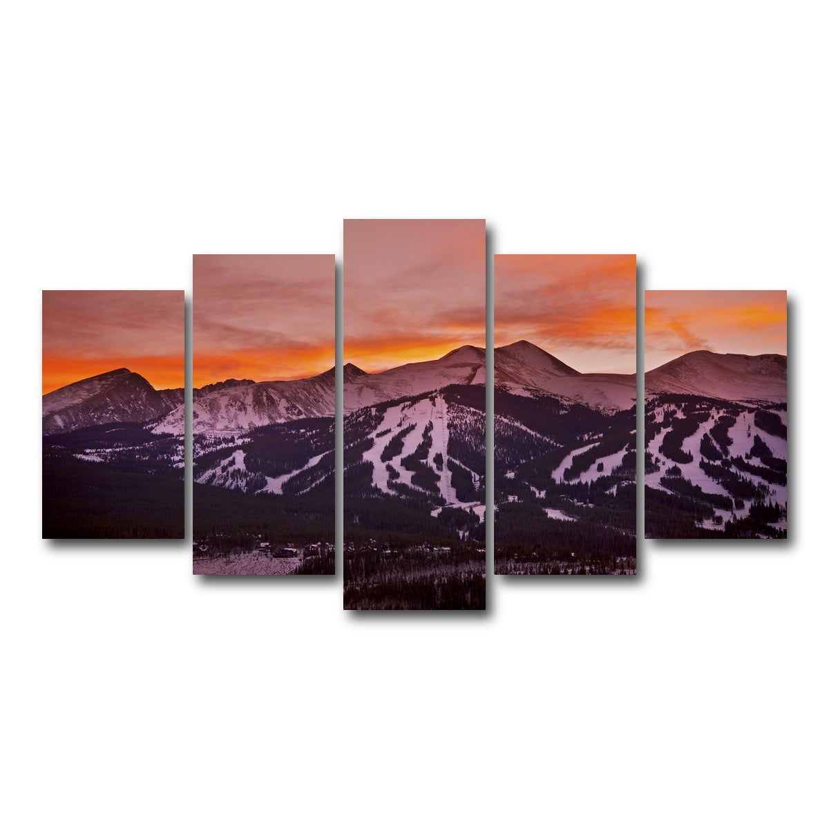 AUTO-MOCKUP WHITE | Sunset in Breckenridge | 5 Piece | Gallery Wrap Canvas | group=5_normal