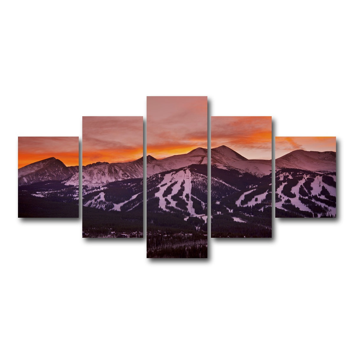 AUTO-MOCKUP WHITE | Sunset in Breckenridge | 5 Piece | Gallery Wrap Canvas | group=5_short