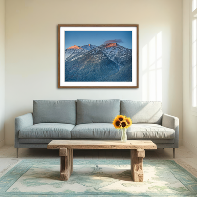 AUTO-MOCKUP ROOM | Sunset on Three Sisters Wall Art