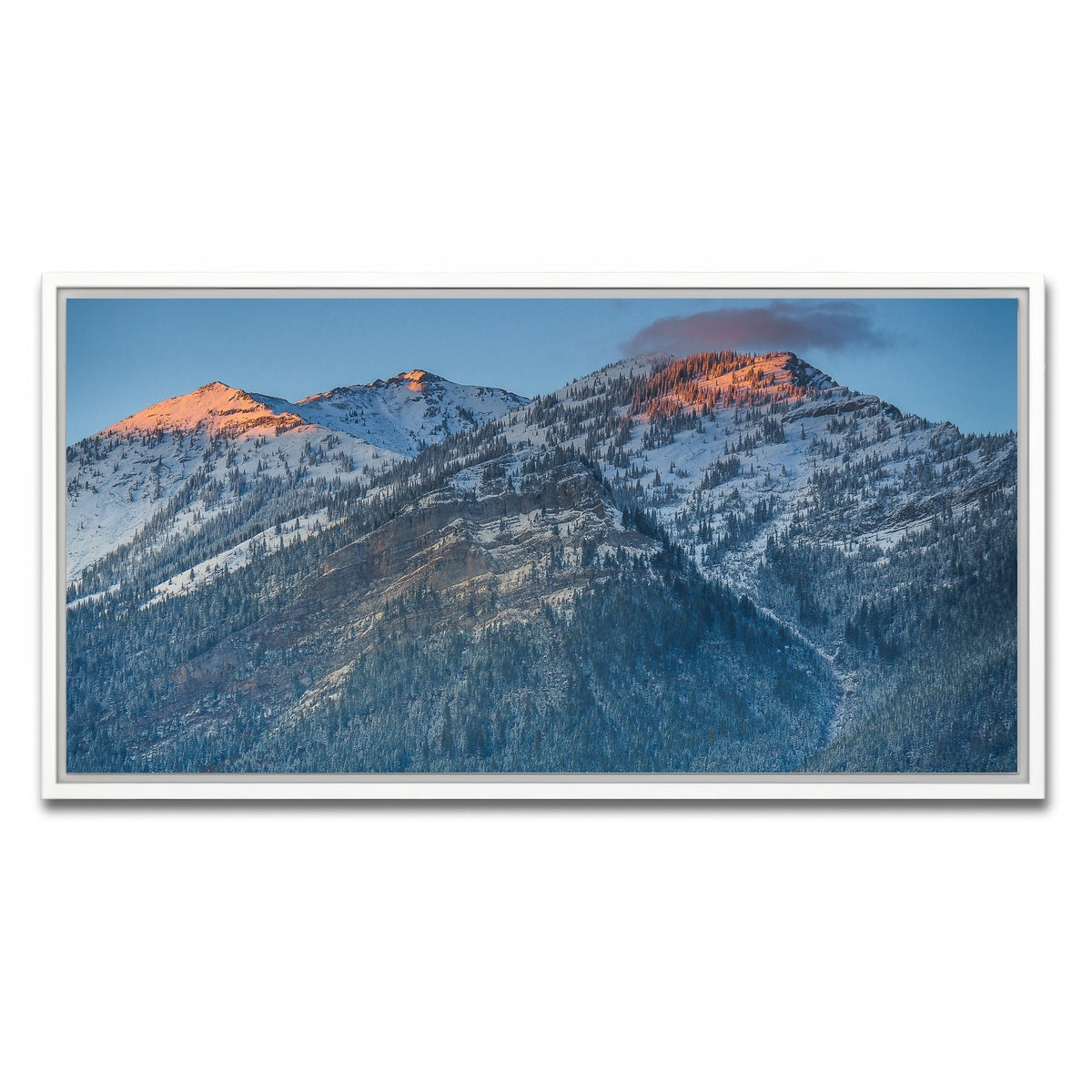 AUTO-MOCKUP WHITE | Sunset on Three Sisters | 1 Piece | White Framed Canvas | group=2x1