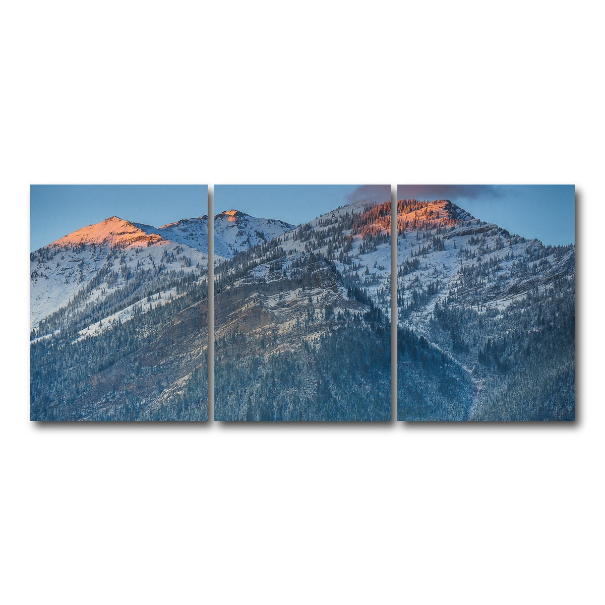 AUTO-MOCKUP WHITE | Sunset on Three Sisters | 3 Piece | Gallery Wrap Canvas | group=18x24