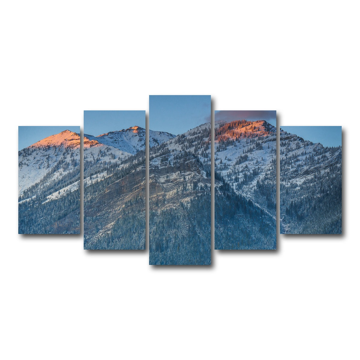 AUTO-MOCKUP WHITE | Sunset on Three Sisters | 5 Piece | Gallery Wrap Canvas | group=5_normal