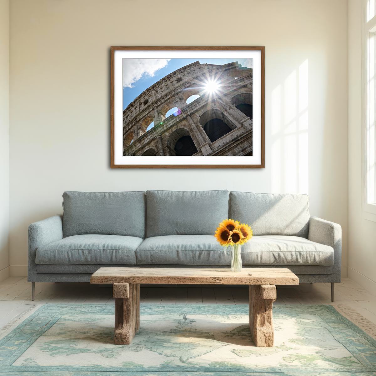 AUTO-MOCKUP ROOM | Sunshine at the Colosseum Wall Art