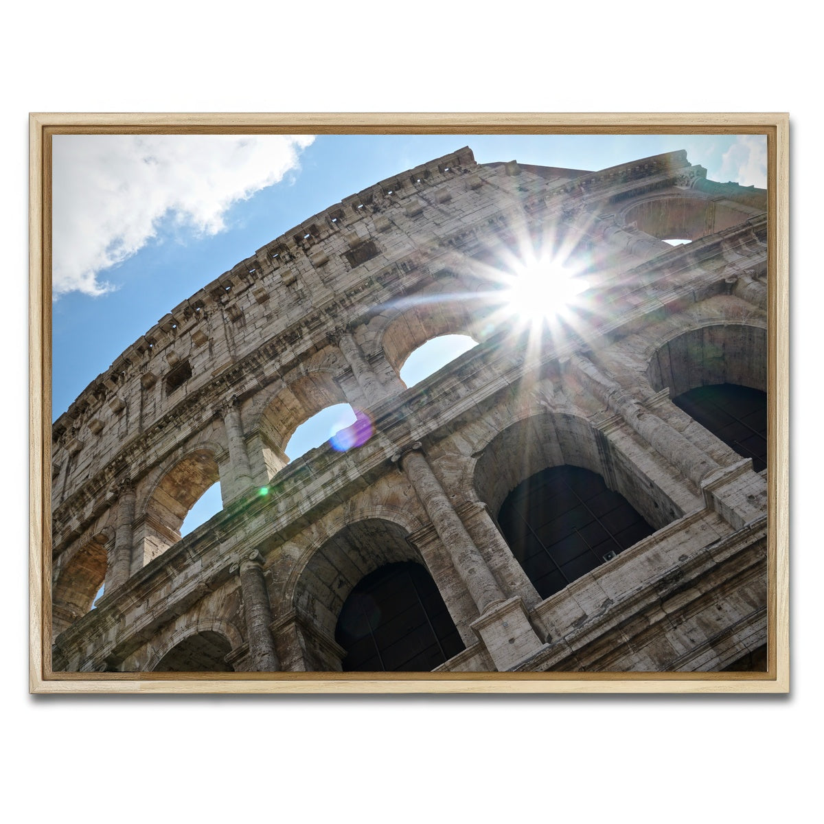 AUTO-MOCKUP WHITE | Sunshine at the Colosseum | 1 Piece | Natural Framed Canvas | group=4x3