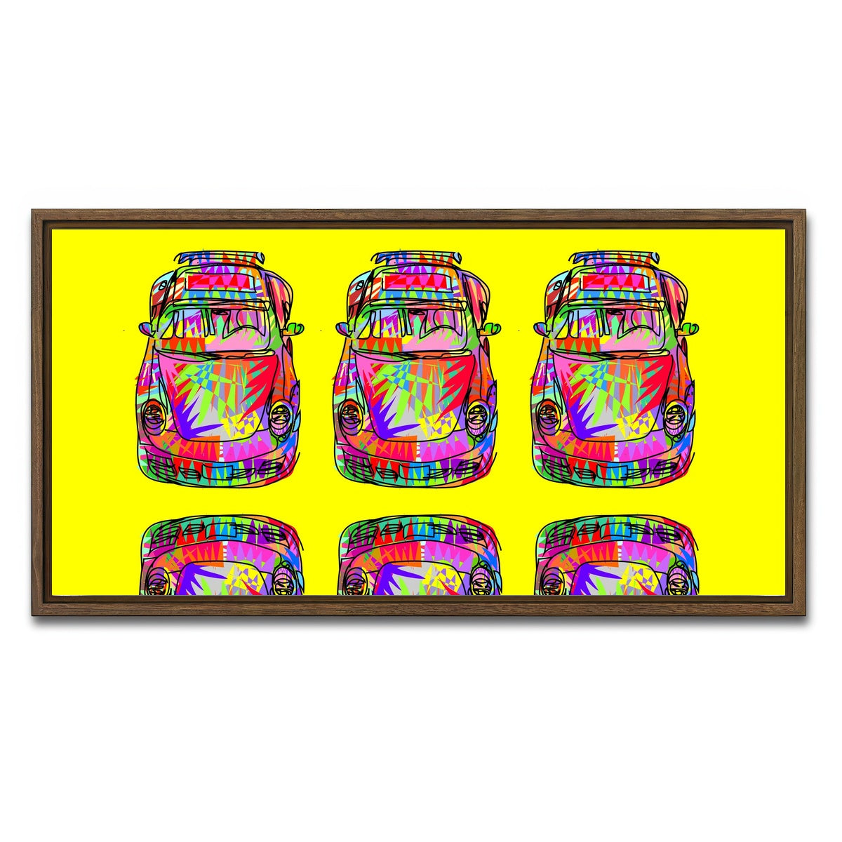 AUTO-MOCKUP WHITE | Super Wavy | 1 Piece | Walnut Framed Canvas | group=2x1