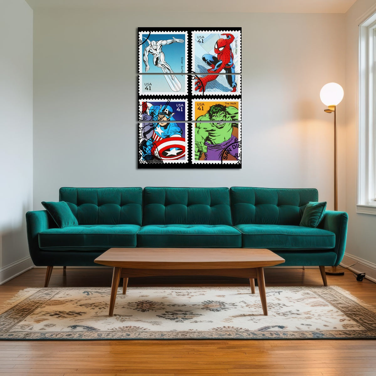 AUTO-MOCKUP ROOM | Superhero Postage Stamps