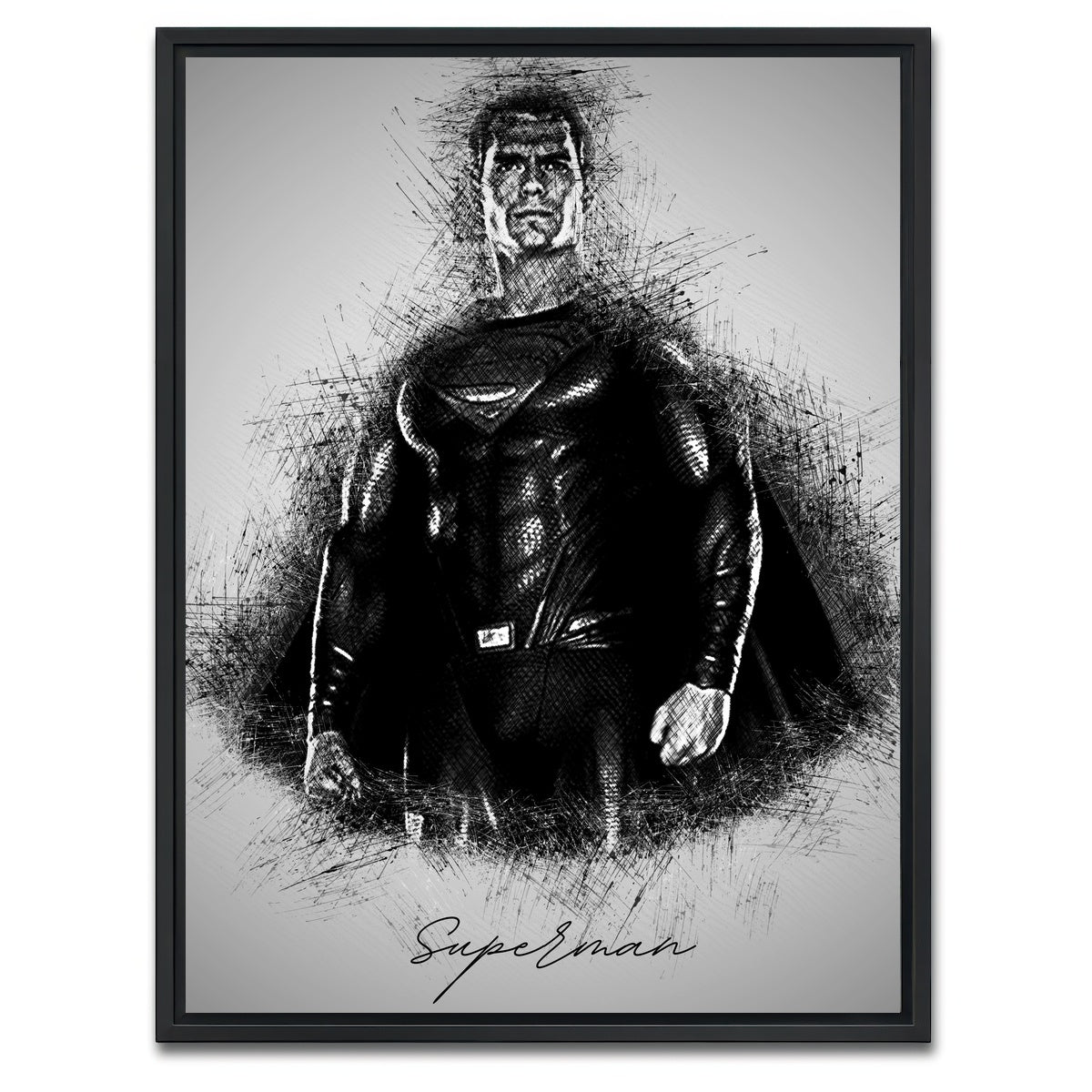 AUTO-MOCKUP WHITE | Superman | 1 Piece | Black Framed Canvas | group=3x4