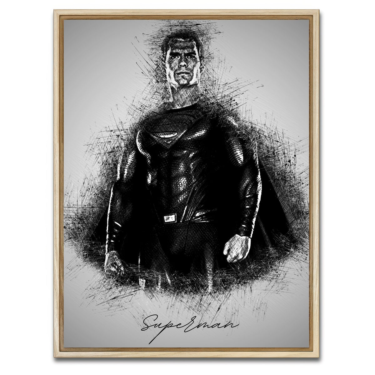 AUTO-MOCKUP WHITE | Superman | 1 Piece | Natural Framed Canvas | group=3x4