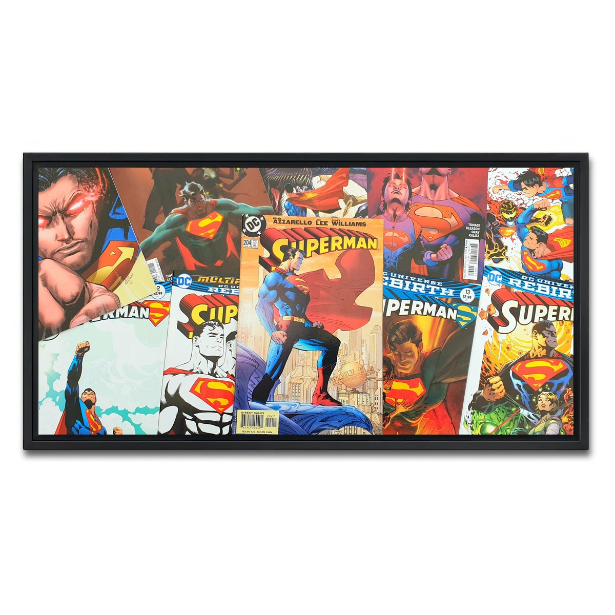 AUTO-MOCKUP WHITE | Superman comic books | 1 Piece | Black Framed Canvas | group=2x1