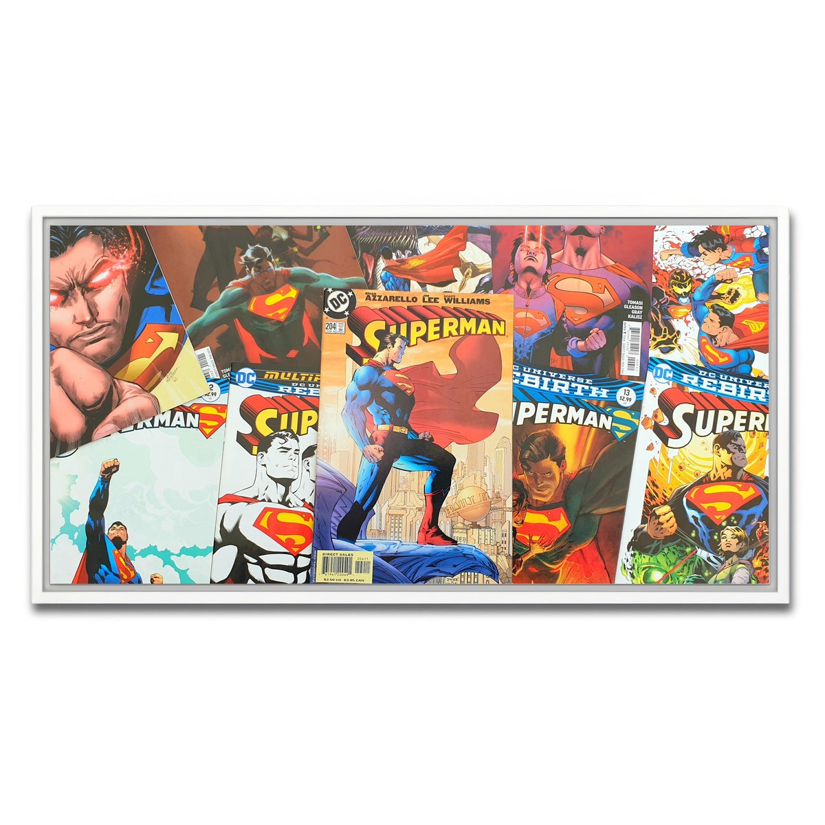 AUTO-MOCKUP WHITE | Superman comic books | 1 Piece | White Framed Canvas | group=2x1