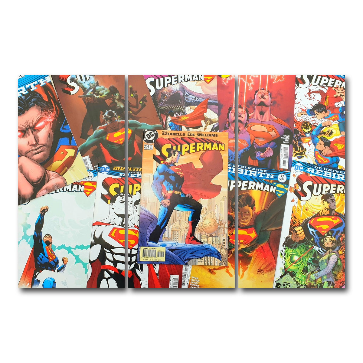AUTO-MOCKUP WHITE | Superman comic books | 3 Piece | Gallery Wrap Canvas | group=12x24