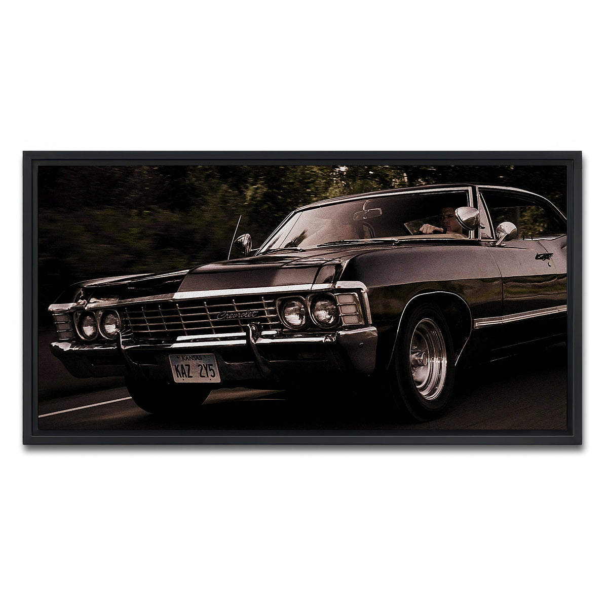 AUTO-MOCKUP WHITE | Supernatural Impala | 1 Piece | Black Framed Canvas | group=2x1