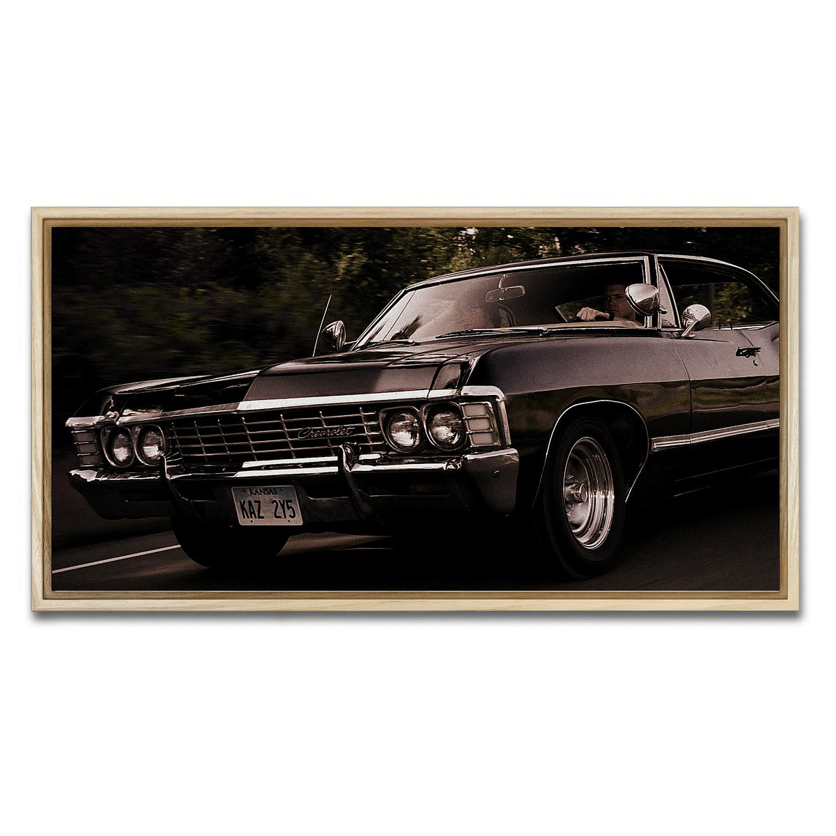 AUTO-MOCKUP WHITE | Supernatural Impala | 1 Piece | Natural Framed Canvas | group=2x1