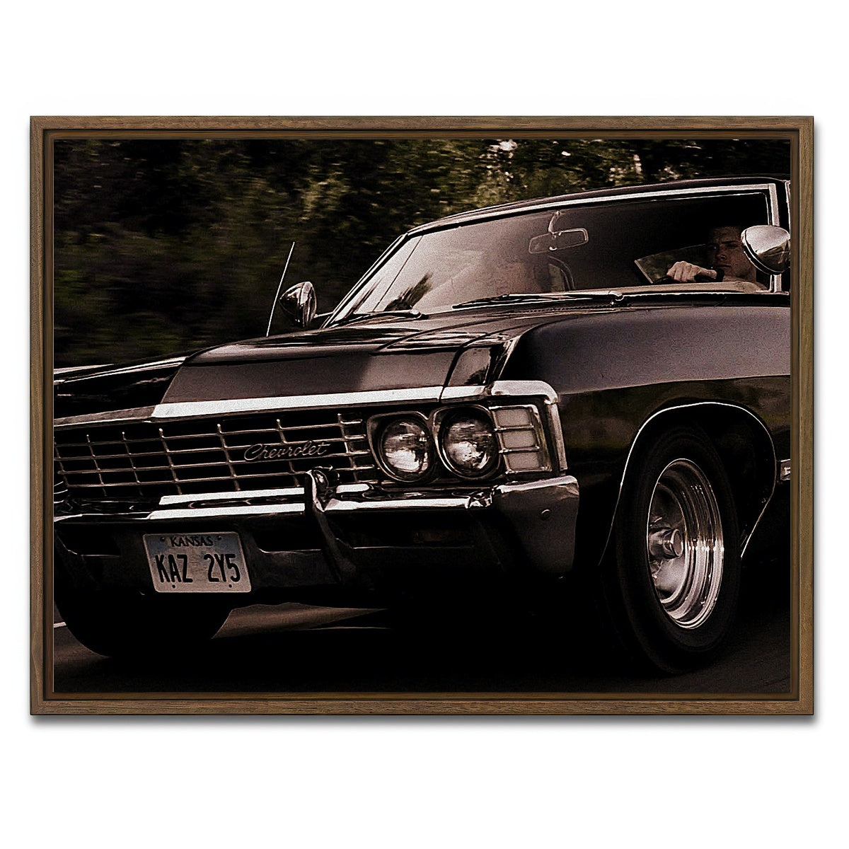 AUTO-MOCKUP WHITE | Supernatural Impala | 1 Piece | Walnut Framed Canvas | group=4x3