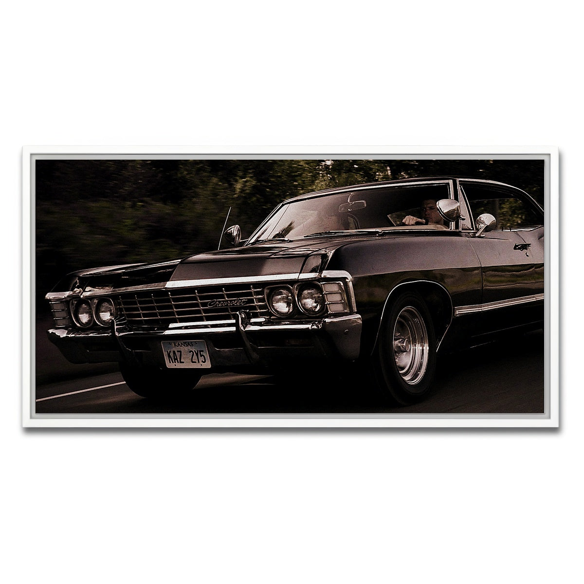 AUTO-MOCKUP WHITE | Supernatural Impala | 1 Piece | White Framed Canvas | group=2x1