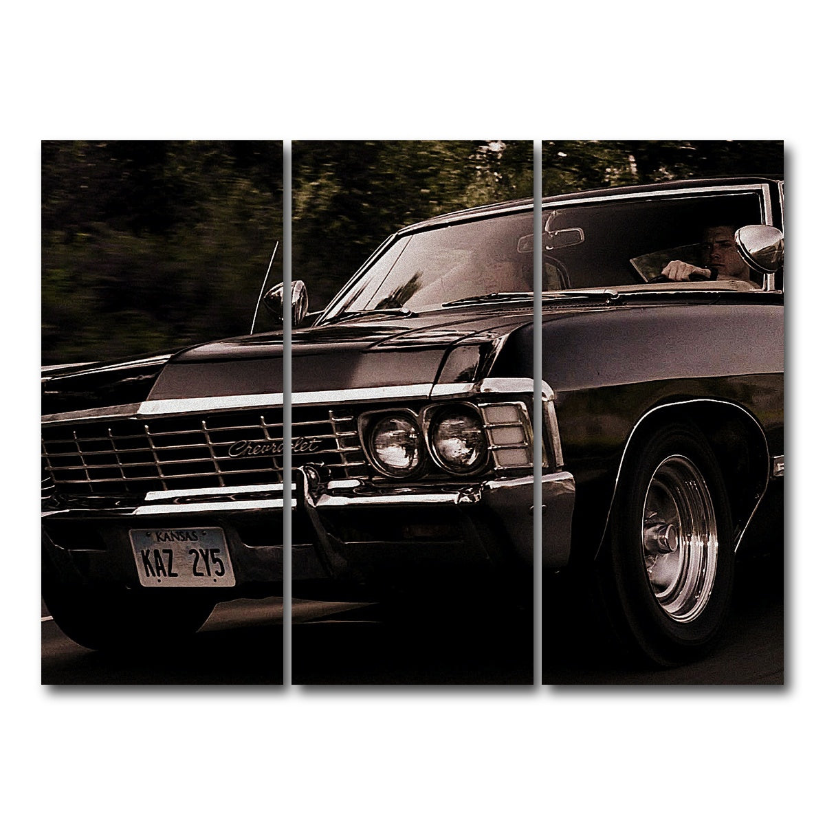 AUTO-MOCKUP WHITE | Supernatural Impala | 3 Piece | Gallery Wrap Canvas | group=8x18
