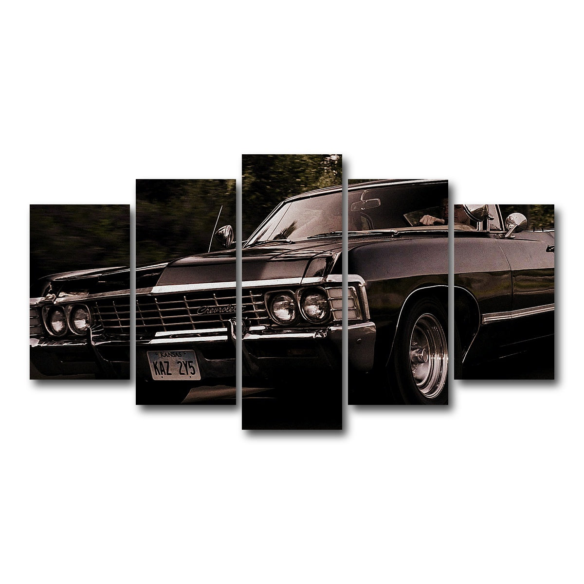 AUTO-MOCKUP WHITE | Supernatural Impala | 5 Piece | Gallery Wrap Canvas | group=5_normal