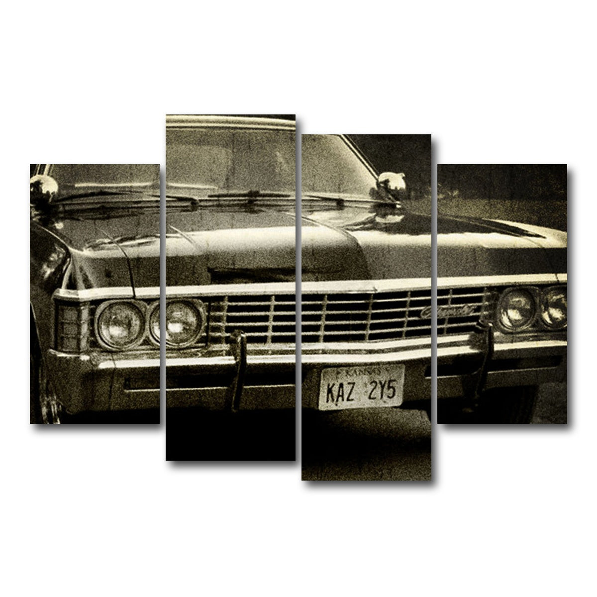 AUTO-MOCKUP WHITE | Supernatural chevy | 4 Piece | Gallery Wrap Canvas | group=4_short