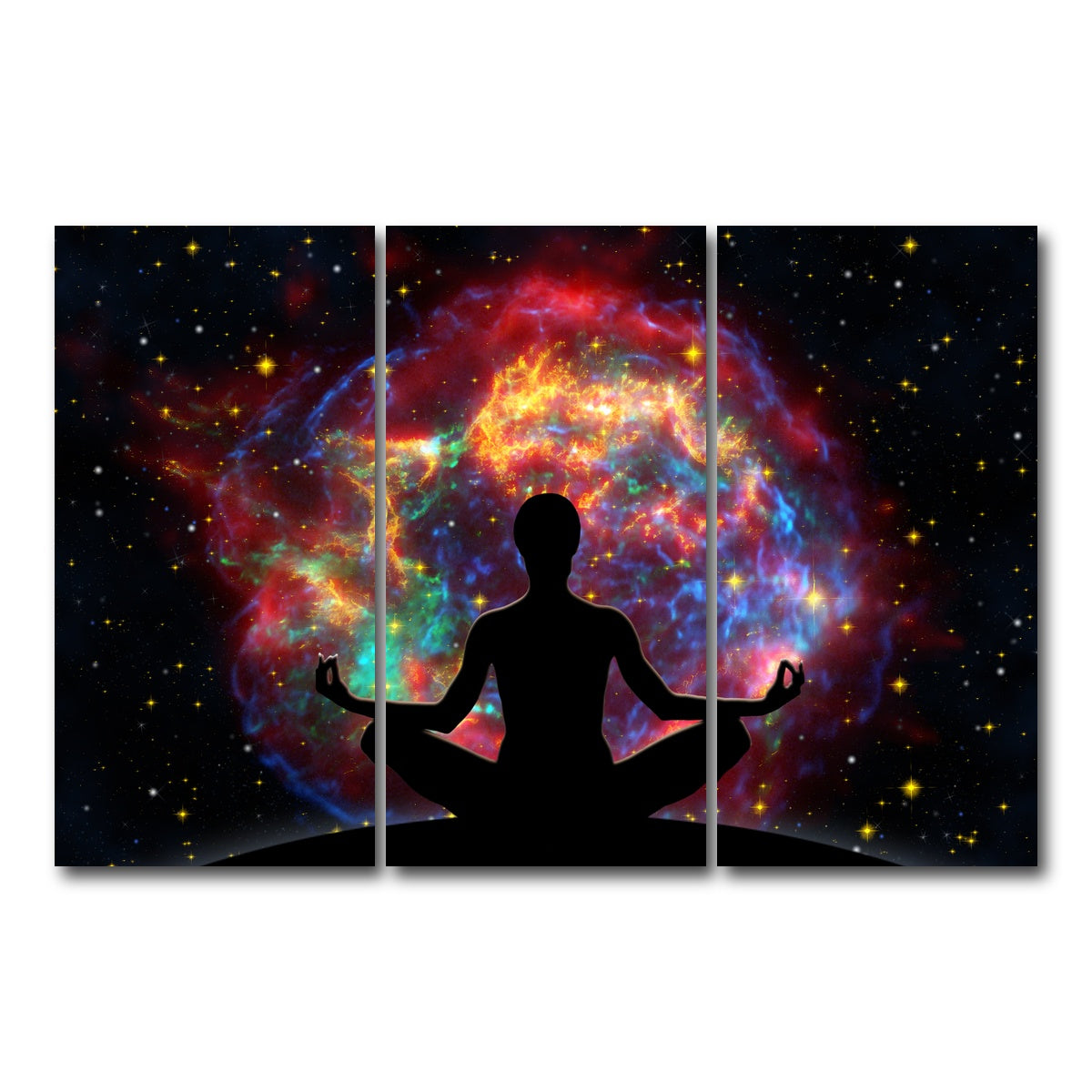 AUTO-MOCKUP WHITE | Supernova Meditation | 3 Piece | Gallery Wrap Canvas | group=12x24