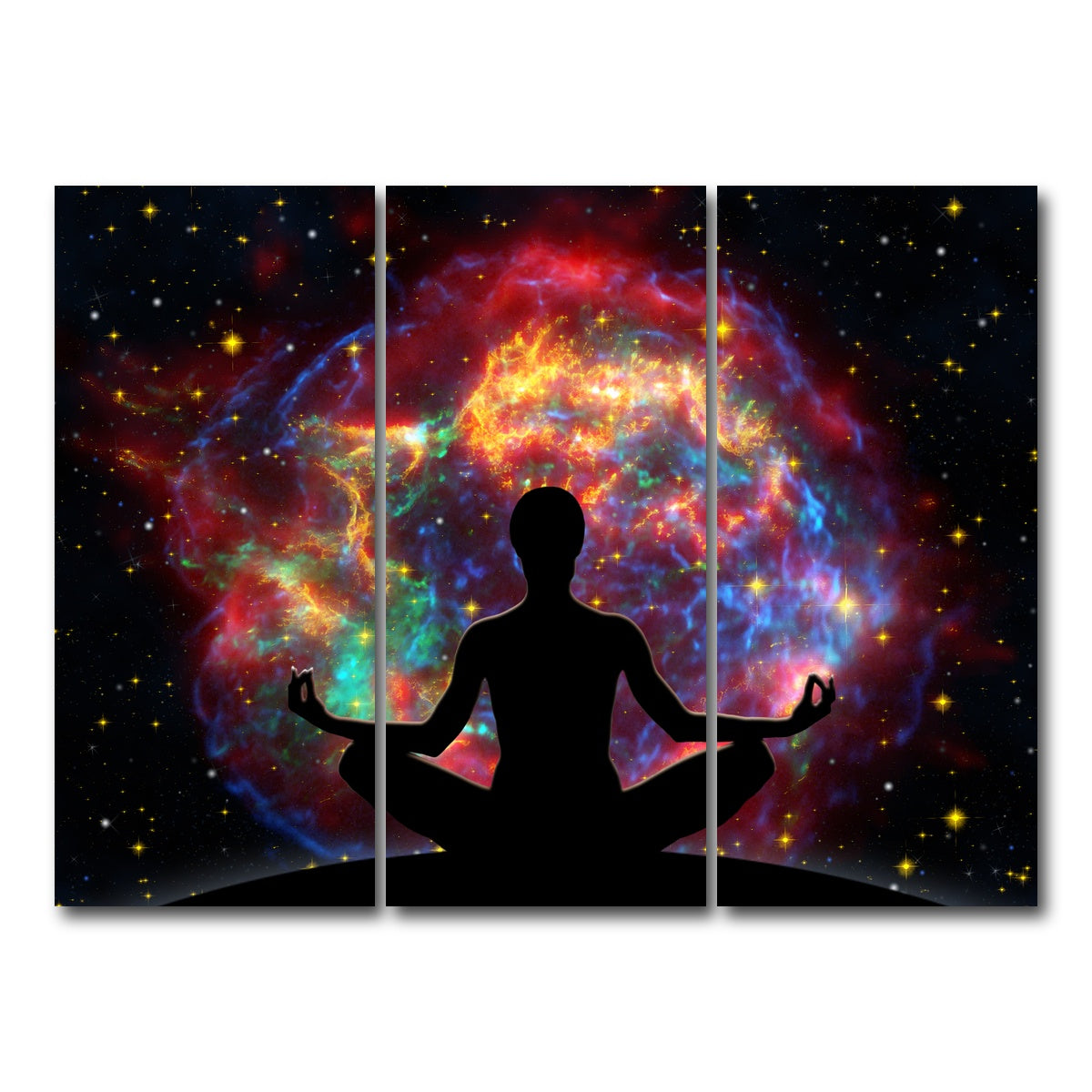 AUTO-MOCKUP WHITE | Supernova Meditation | 3 Piece | Gallery Wrap Canvas | group=8x18