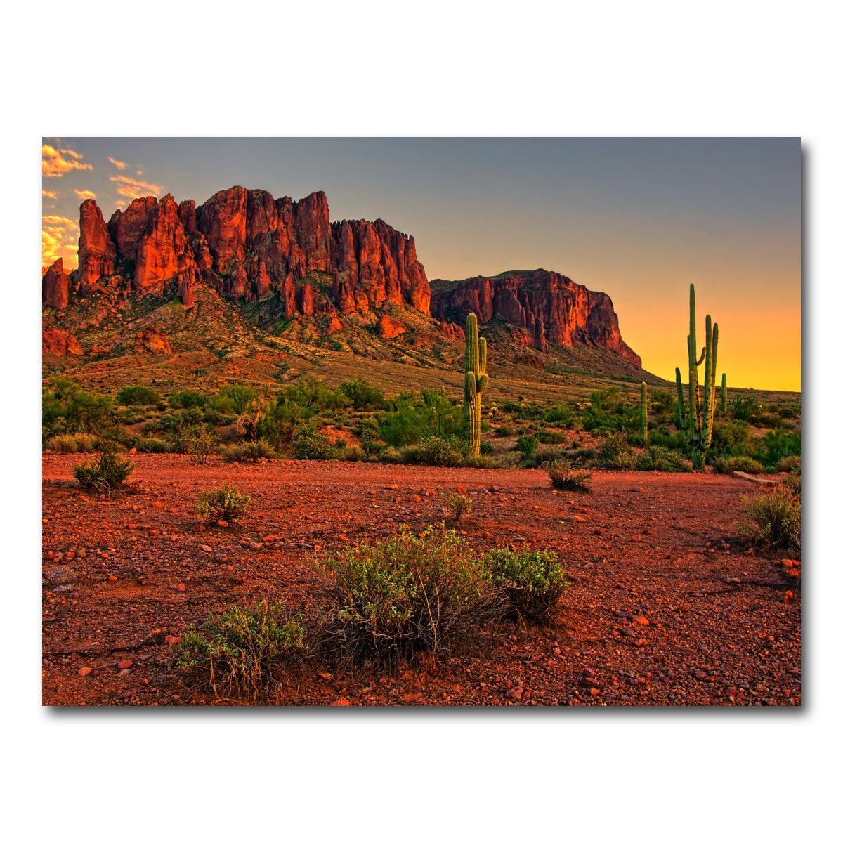 AUTO-MOCKUP WHITE | Superstition Mountains Sunset | 1 Piece | Gallery Wrap Canvas | group=4x3