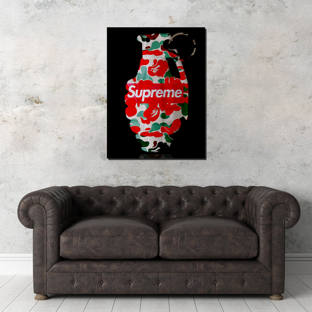 Supreme Camo LV Grenade Wall Art