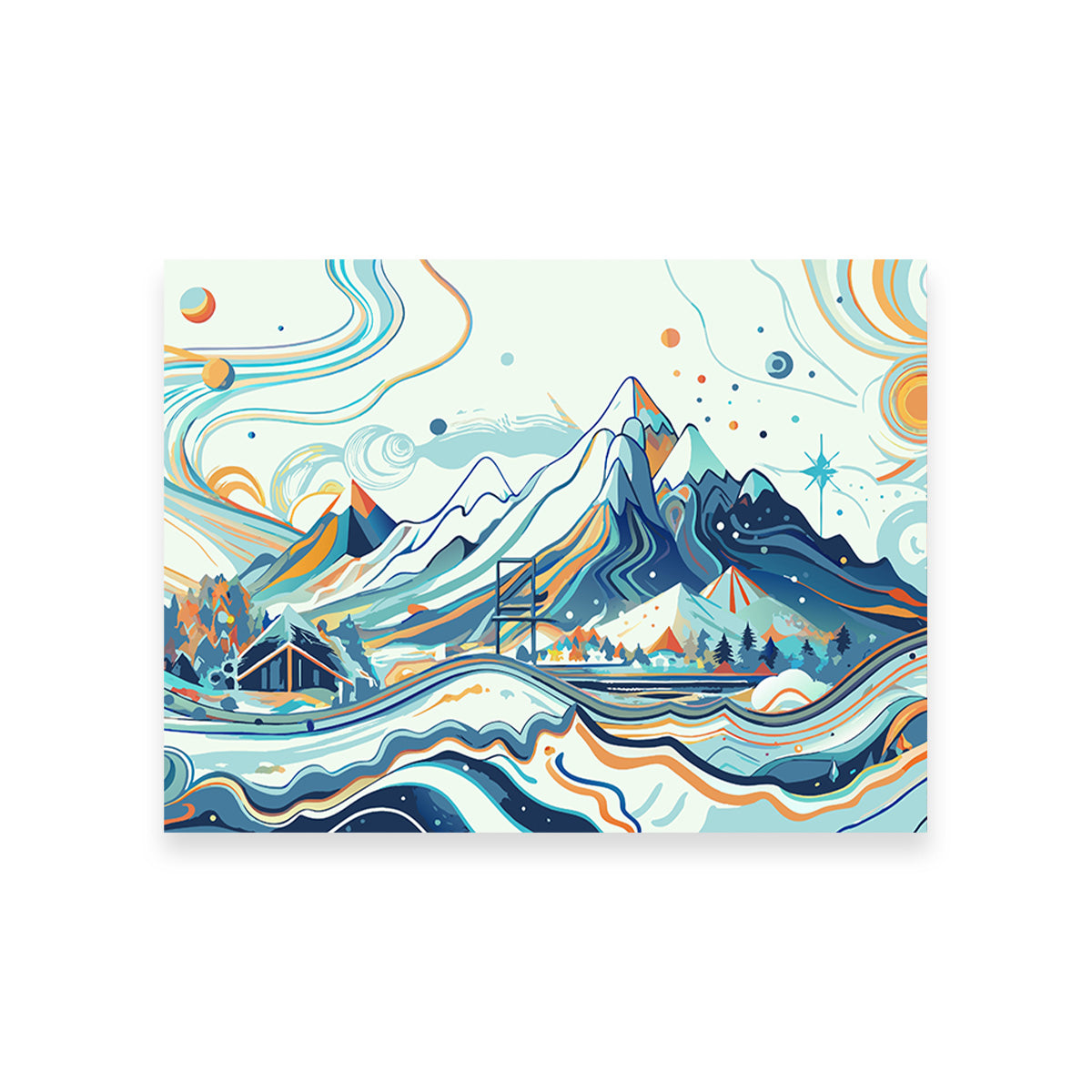 Surreal Mountain Landscape Wall Art