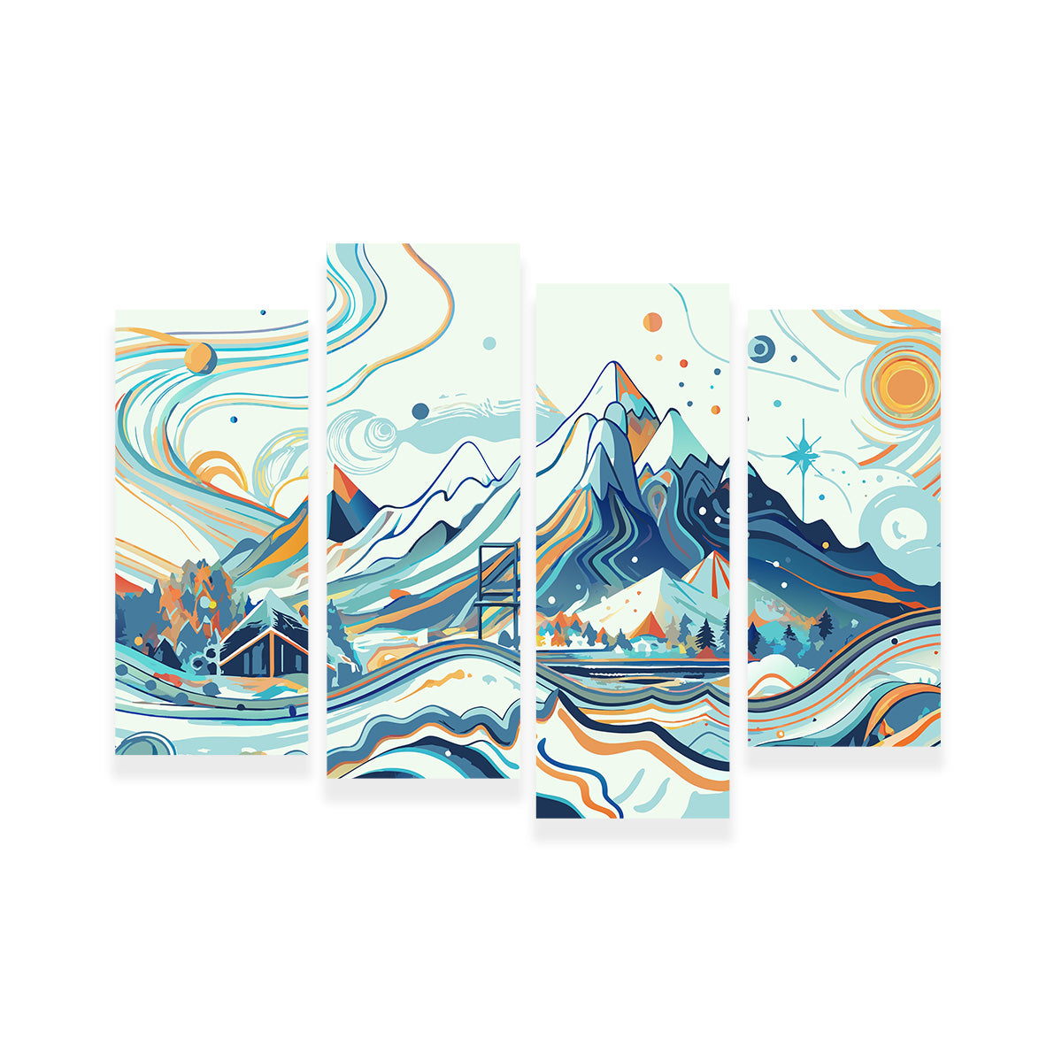 Surreal Mountain Landscape Wall Art