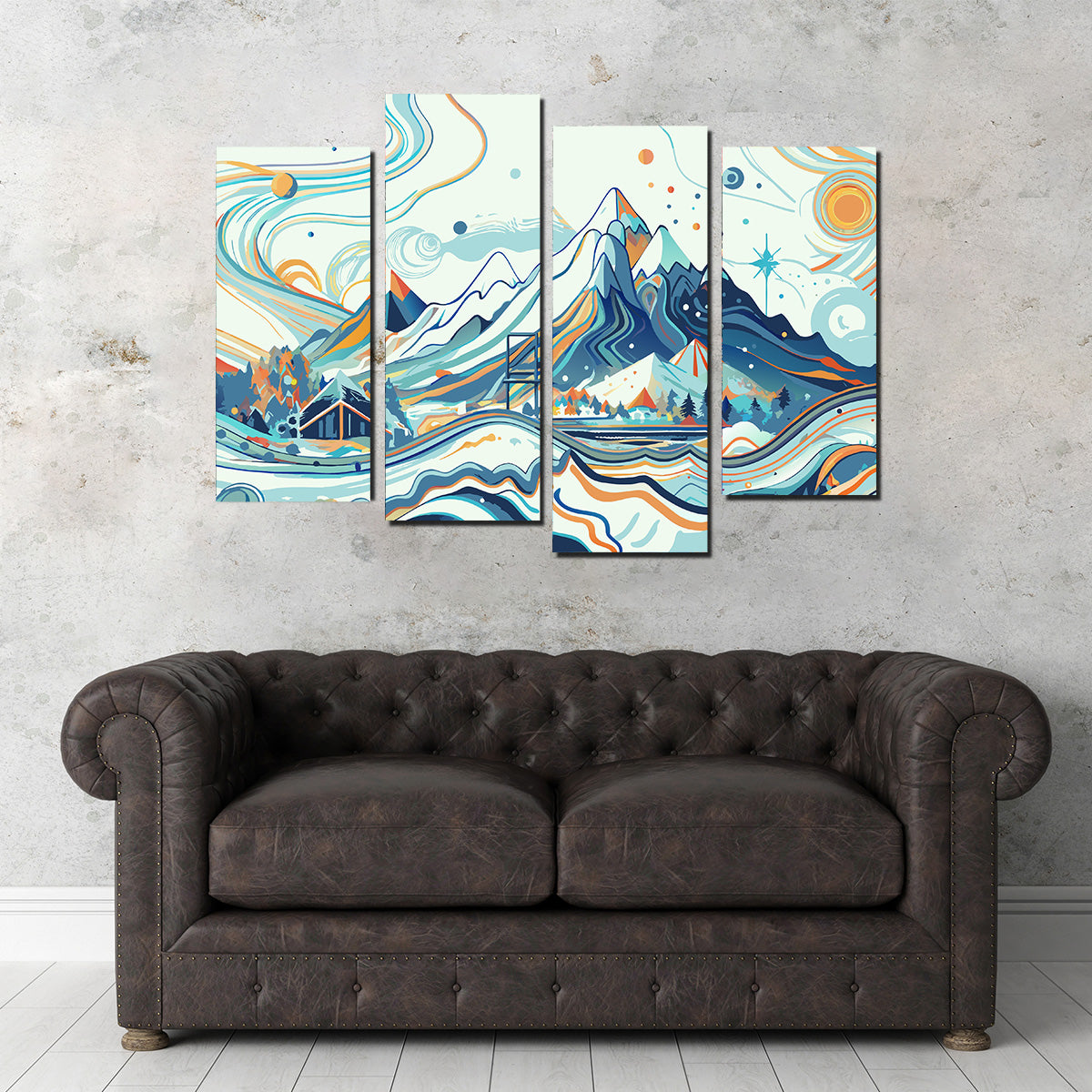 Surreal Mountain Landscape Wall Art