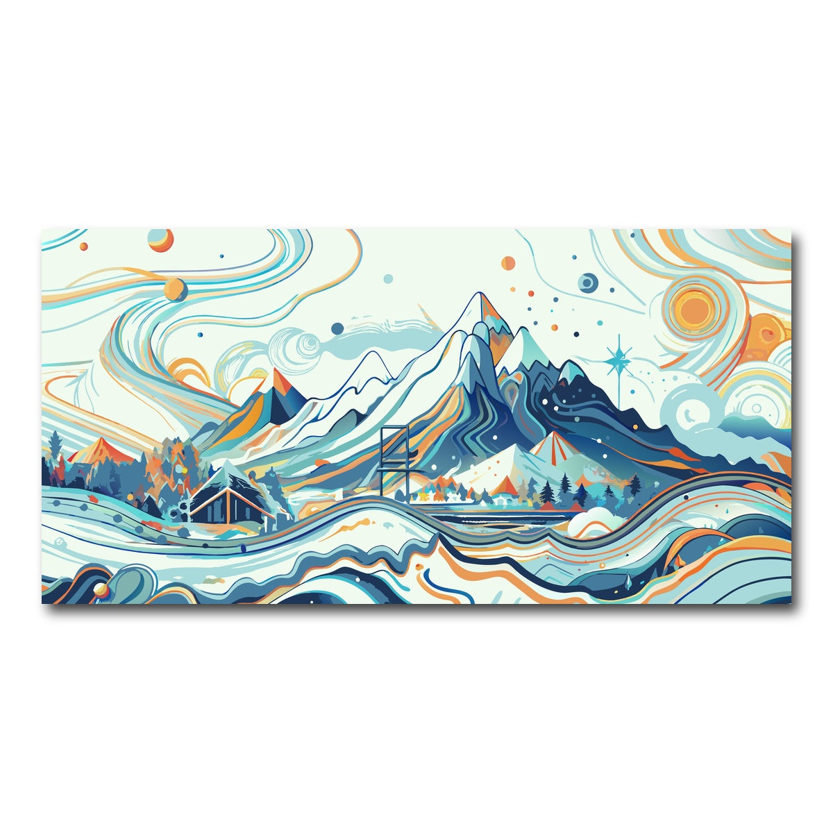 AUTO-MOCKUP WHITE | Surreal Mountain Landscape | 1 Piece | Gallery Wrap Canvas | group=2x1