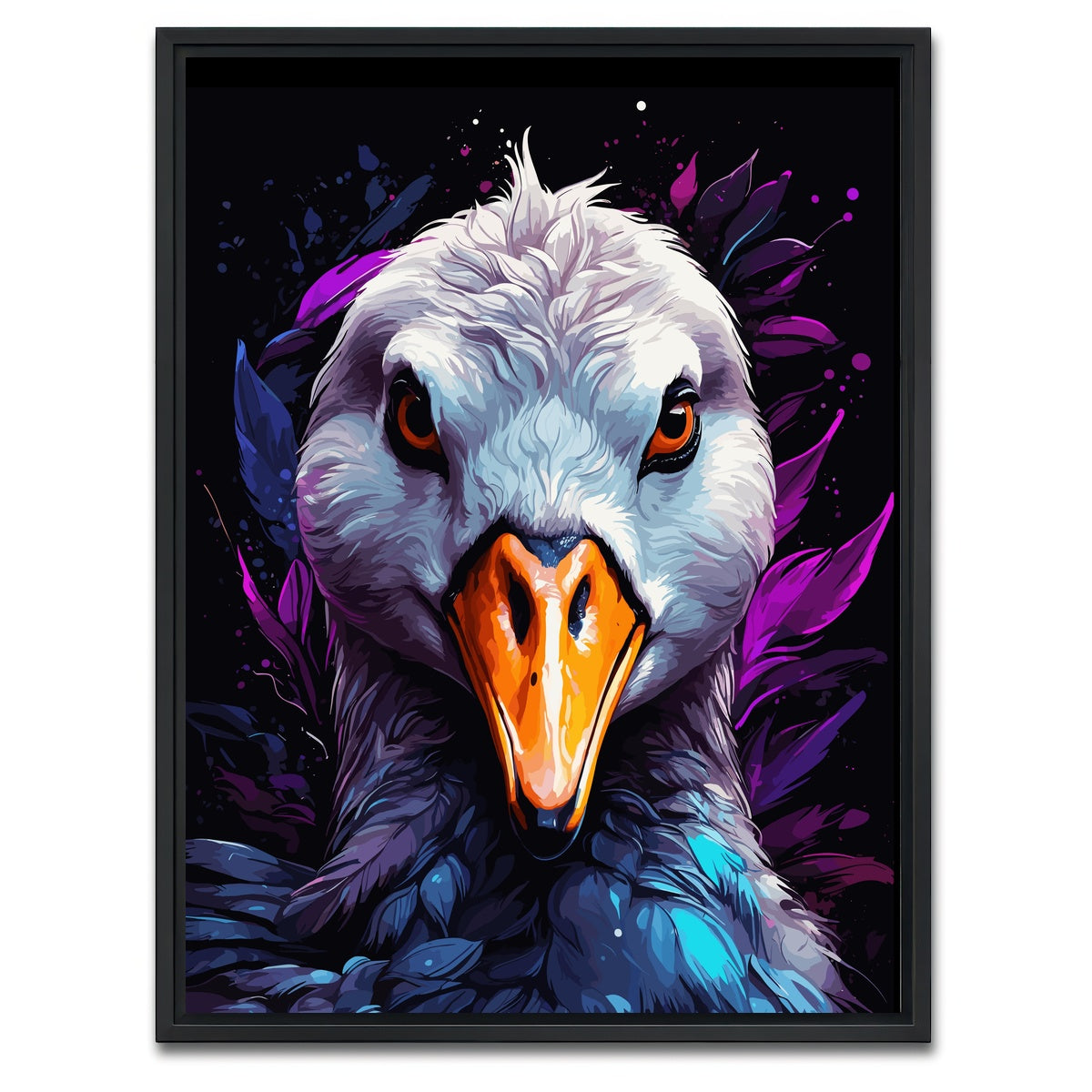 AUTO-MOCKUP WHITE | Swan Animal Colorful | 1 Piece | Black Framed Canvas | group=3x4