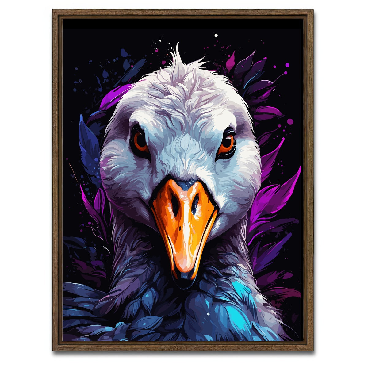 AUTO-MOCKUP WHITE | Swan Animal Colorful | 1 Piece | Walnut Framed Canvas | group=3x4