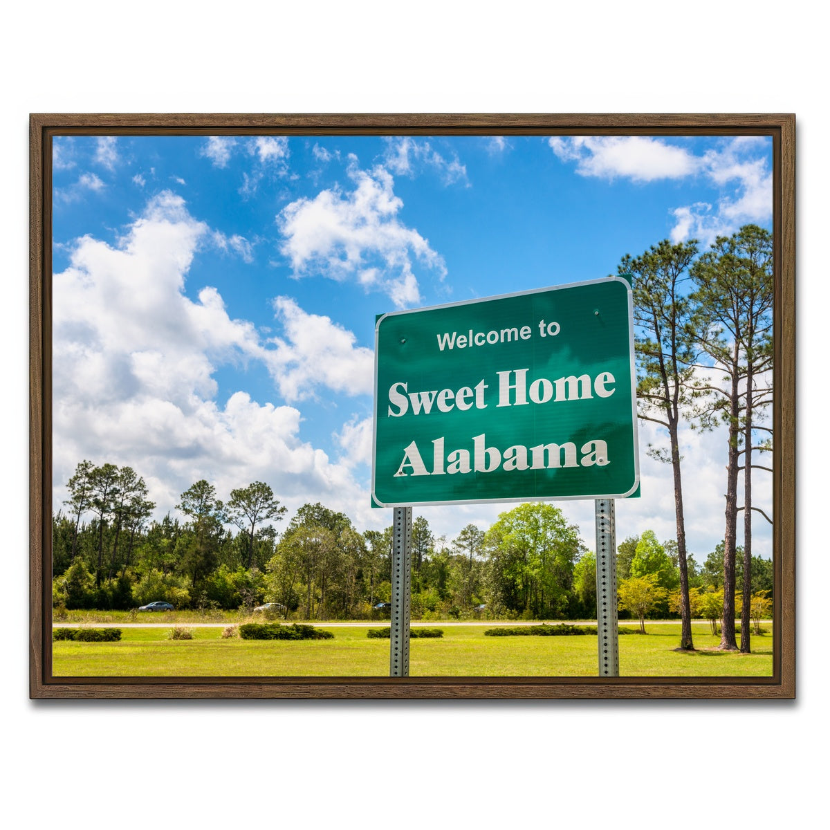 AUTO-MOCKUP WHITE | Sweet Home Alabama | 1 Piece | Walnut Framed Canvas | group=4x3