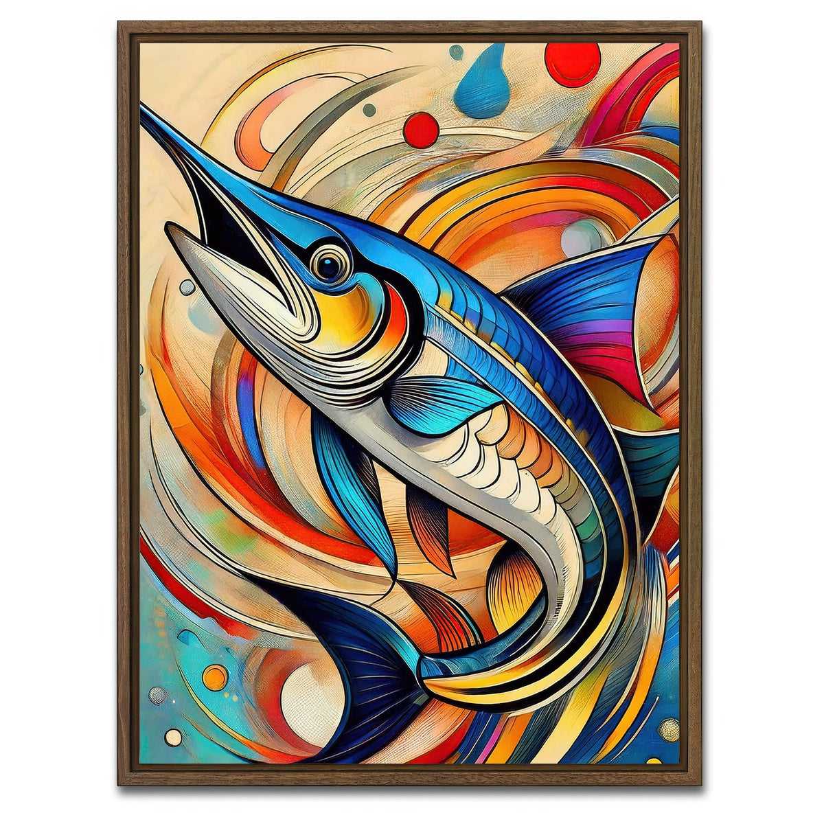 AUTO-MOCKUP WHITE | Swordfish Art | 1 Piece | Walnut Framed Canvas | group=3x4