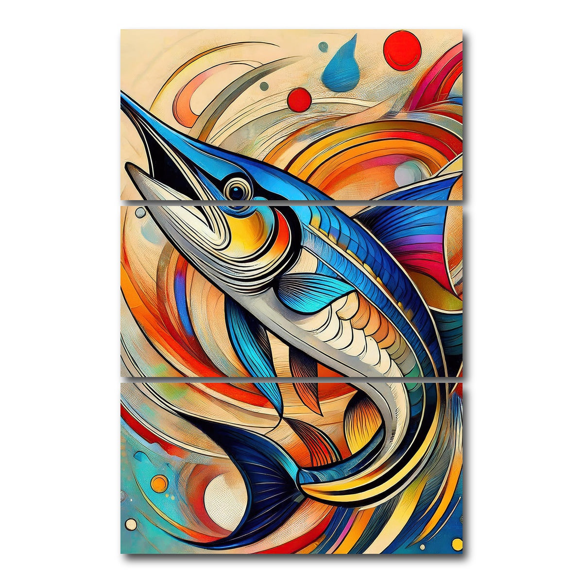 AUTO-MOCKUP WHITE | Swordfish Art | 3 Piece | Gallery Wrap Canvas | group=12x24_stacked